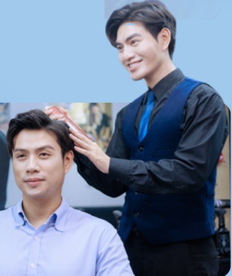 Stylist 30Shine tạo kiểu tóc cho khách